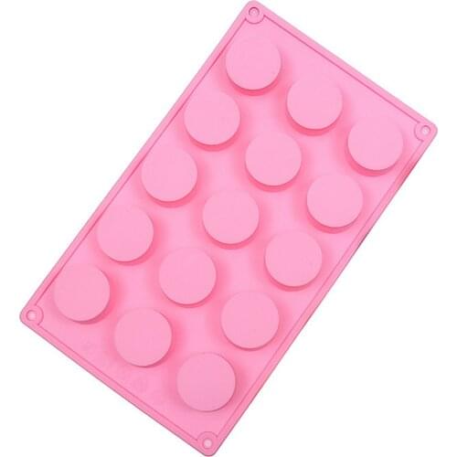 15 Hole Round Circle Shape Mold Silicone Fondant Cake Baking Tools Candy Jelly Diy Making Mould Handmade Soap Molds Supplies