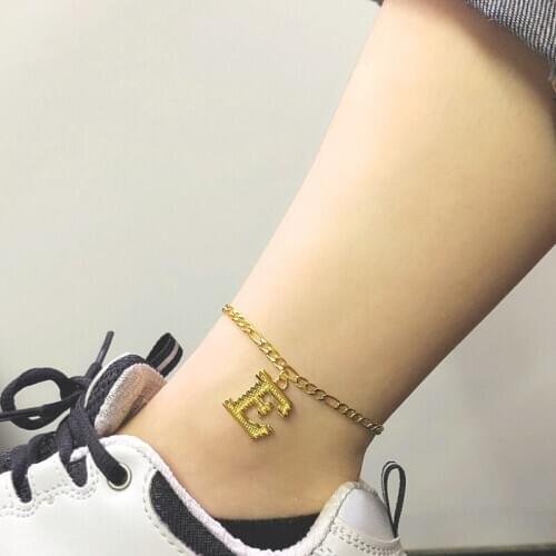Dainty A-Z Initial Letter Anklet Fashion Alphabet Jewelry Christmas Gifts Foot Chain Leg Bracelet For Women Girl