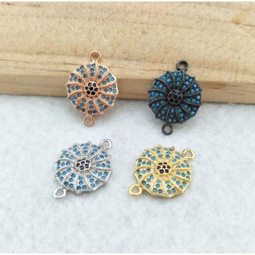 10 Pieces CZ zircon Micro Pave Connector,Double Bails Beads Charm,for DIY Bracelets Jewelry Finding CT363