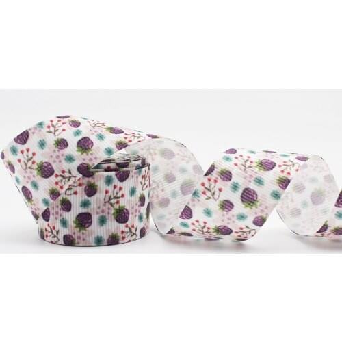 Grape Fruit Printed Grosgrain Ribbon 1-1/2'' Design Custom ​Cartoon Logo for Hair Bows Sewing DIY Handmade Materials