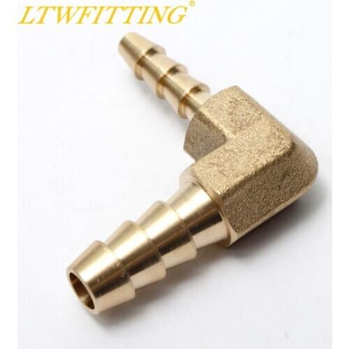 LTWFITTING 90 Deg Reducing Elbow Brass Barb Fitting 1/4"x1/8"Hose ID Air/Fuel/Oil/Inert Gases