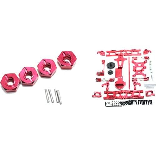 Metal Combiner,Red & for WLtoys 1:14 144001 Metal C Seat Steering Cup Swing Arm Central Drive Shaft,Red