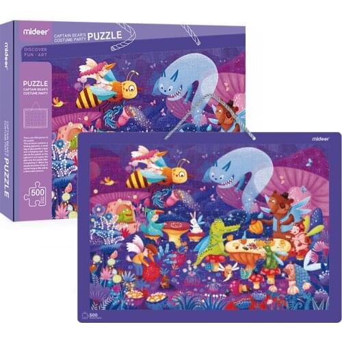 Mideer Children Early Cartoon Baby Educational 500 Pieces Colorful Animal Paper Jigsaw Puzzle Toys More Than 6 Years Old