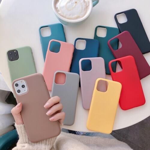 Fashion Candy color case For iphone 12 Mini 11 Pro Max XS Max XR X Soft TPU green color For iphone 6 7 8 plus back cover capa