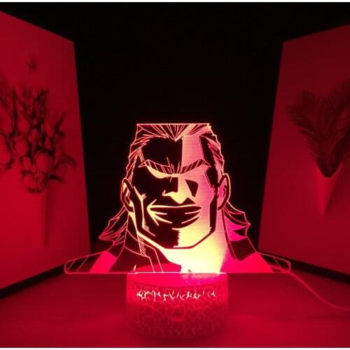 My Hero Academia Anime Figure All Might 3D LED Night Light for Child Birthday Gift Bedroom Colorful Table Lamp All Might