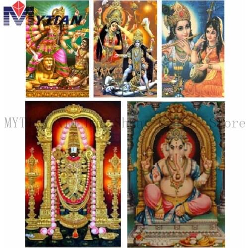 MYTIAN 5d DIY Diamond Painting Hinduism Ganesh Durga Diamond Embroidery Needlework Mosaic Crafts Painting Kits Home Decoration