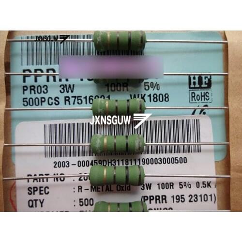 20PCS NEW Original PILKOR PR03 5% 3W100R green resistance 3W 100R Film Resistor 100R 3W 100ohm