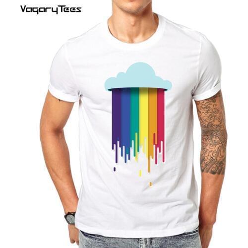 New Arrivals Clouds/Sexy Pride Lips T-Shirt Funny Printed T Shirt Mens Summer Hipster Male Short Sleeve Basic Tops Tee