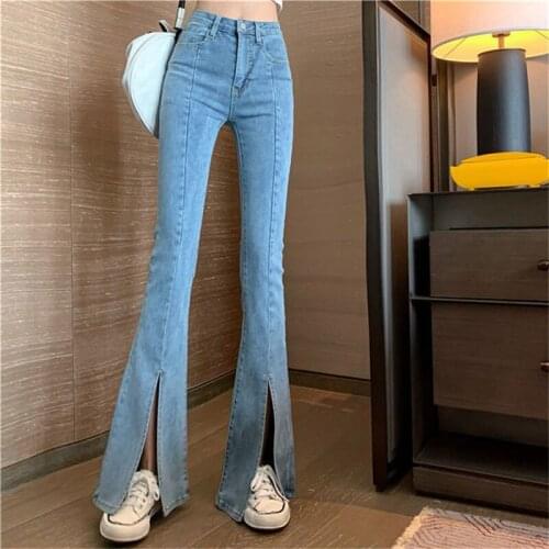 New high waist womens fashion jeans woman wide leg pants girls women flare trousers female jean femme skinny denim mom jeans