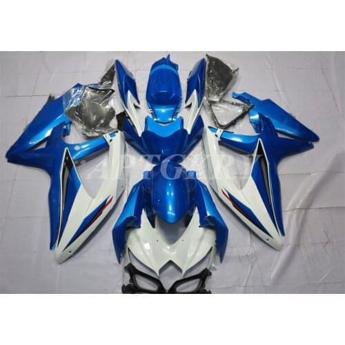 New ABS Plastic Shell Motorcycle Fairing kit Fit For Suzuki GSXR600 GSXR750 K8 2008 2009 2010 08 09 10 Bodywork Set Blue White