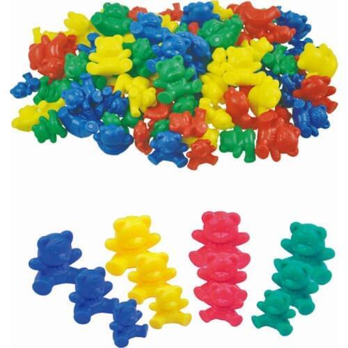 Baby kids early learning educational toy guaiguai bear montessori counter toy three family bear four color three size 96pcs/bag