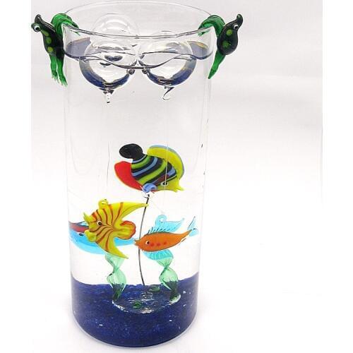 Floating Glass Bubble miniature Handmade tropical Fish figurine Aquarium Landscape Ornament Accessories Marine decoration statue