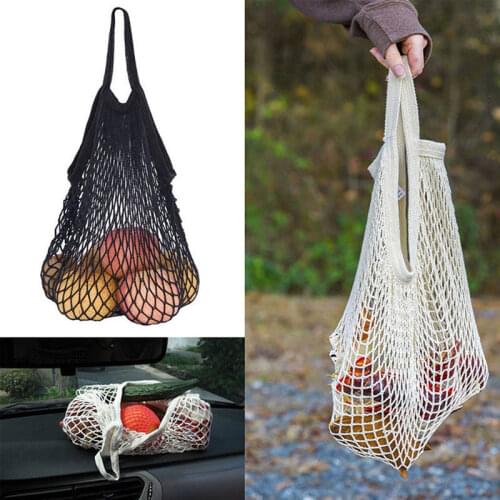 Portable Reusable Grocery Bags for Fruit Vegetable Bag Cotton Mesh String Organizer Handbag Short Handle Net Shopping Bags Tote