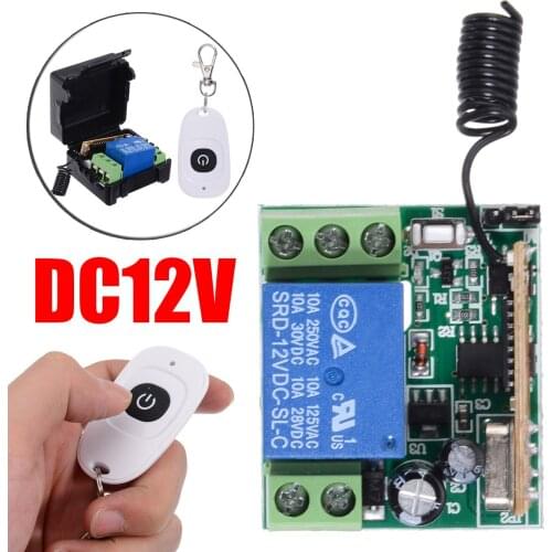 New DC12V 10A Relay Wireless 315Mhz RF Remote Control Switch Transmitter with Receiver Set For Electric Garage Door
