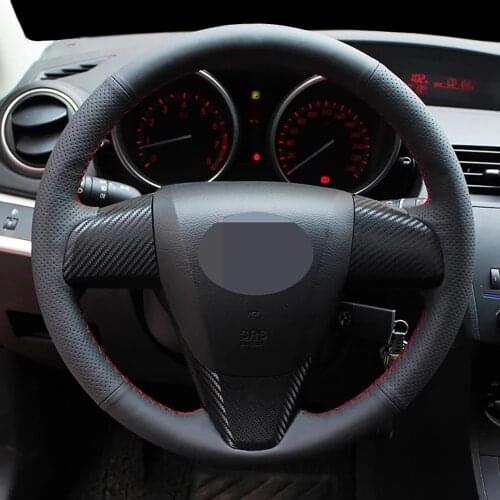 DIY Black Artificial Leather Non-slip Car Steering Wheel Cover For MAZDA 3 2011-2015 CX-7 CX-9 Mazda 5 2011 2012 2013