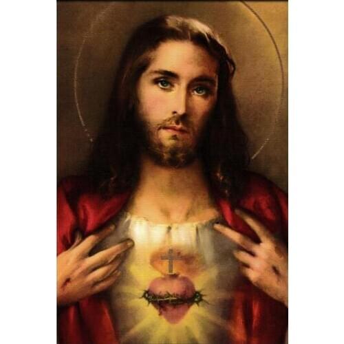 Mary Sacred Heart Jesus Modern Art Film Print Silk Poster Home Wall Decor 24x36inch