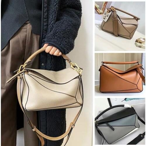 Luo Jia Bag 2020 New Tide Leather Cowhide Woman Bag Geometric Bag Mini Diamond Slung Hand Pillow Bag