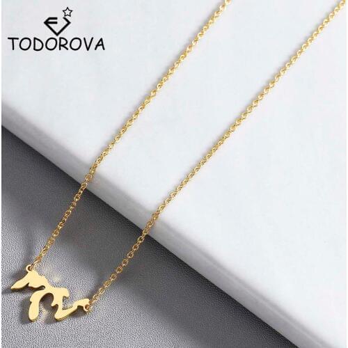 Todorova Great Lake Michigan State Necklace Lakes Home Pendant Necklace Illinois Gift Lakes Erie Huron Superior Michigan Ontario