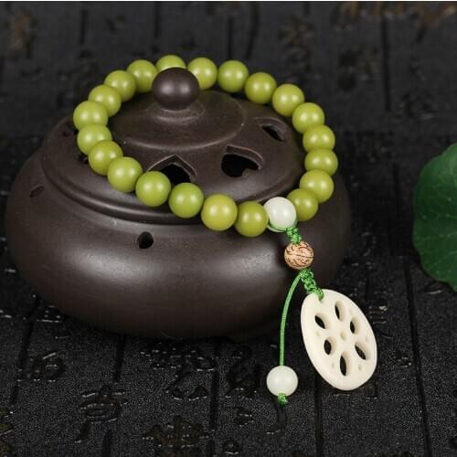 Retro Charms Women Bracelet Solid Color Plant Pendant Rope Folk Custom Wedding Party Souvenirs Simple Elegant Beaded Jewelry