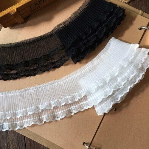 1Yard 91cm Elastic Tulle Lace Fabric 7cm Collar Ribbon Curtain Dress Decor Guipure Lace Trimmings For Clothing Sewing encaje K47