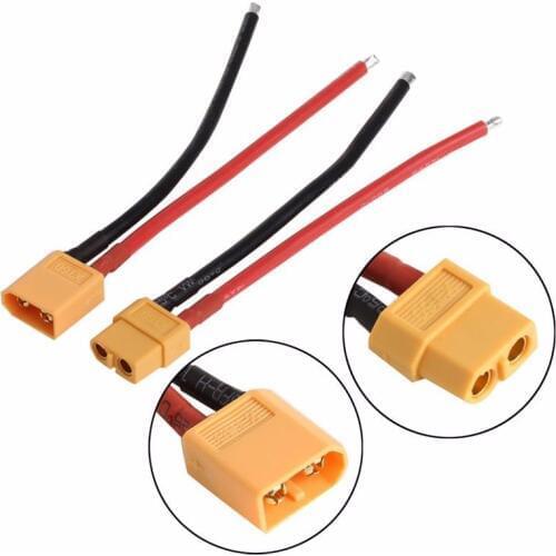 2 pcs of XT60 Battery Male, Female Connector Plug with Silicon 14 AWG Wire