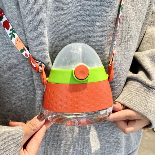 280 ML Water Bottles 9.5Oz Student Sling Water Cup Female Summer Portable Drop-proof Simple Pregnant Woman with Straw Cup Tritan