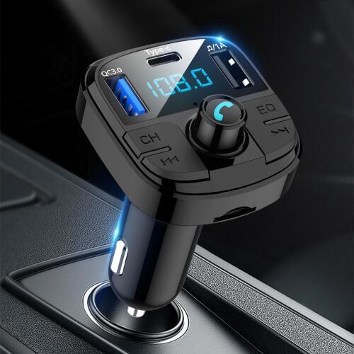 BT29 Quick Charge 3.0 Dual USB Car Charger With LED Display MP3 Bluetooth 5.0 FM Transmitter Car Kit Handsfree Car Accessories