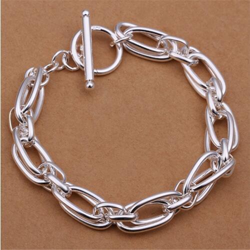 Wholesale price men women chain silver color plated bracelets noble wedding gift party fashion jewelry Christmas gifts JSHH320