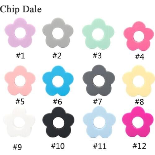 Chip Dale 5pcs Silicone Teething Beads Flower Shape DIY Baby Teething Necklace Toy Accessories Food Grade Sunflower Beads Gifts