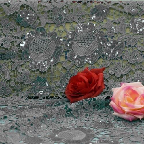 Black Gray 2 Color african lace patchwork fabric tissue sew yarn to hand knitting telas 3d lace fabric 2018 high quality lace