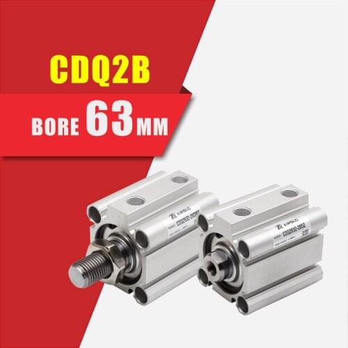 CQ2B/CDQ2B63 With Magnet Bore 63mm Double Acting Single Rod Compact Air Cylinder SMC Type CDQ2B63-5DZ CDQ2B63-25DZ