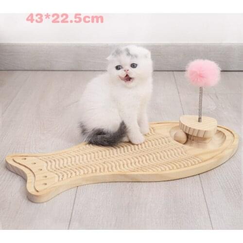 Cat scratching board nest, cat toy turntable, solid wood scratch resistant cat grinding claw board, funny cat stick
