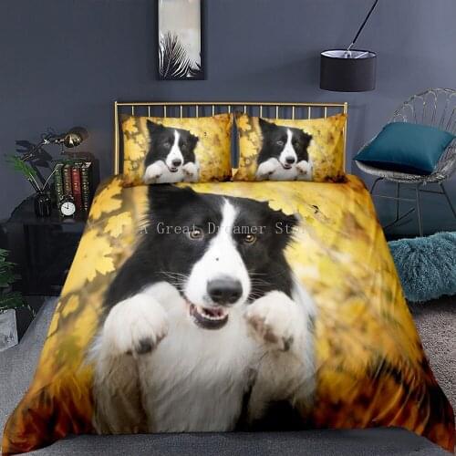 Happy Shepherd Bedding Set Dog Animal Duvet Cover Sets Comforter Bed Linen Twin Queen King Single Size Dropshipping Gift For Kid