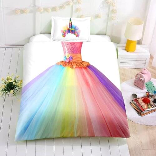 Bedclothes Digital Printing 3d Bedding set Creative Personality Cartoon Bedding Astronaut,Princess Dress kids twin bedding set