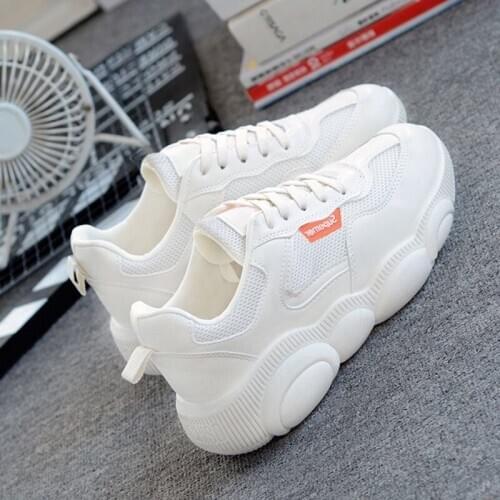 2020 Running Shoes for Women Sneakers PU Leather Lace-Up Waterproof Flats Shoes Casual Outdoor Sport Shoes Ladies Athletic Shoes