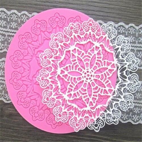 Round Crown Shape Cake Silicone Mat Sugarcraft Fondant Cake Decorating Tools Silicone Lace Molds Kitchen Baking Tool