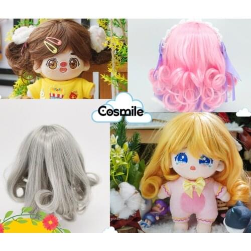 Cosmile Doll use wig hairpiece Pigtail Fit For 15cm 20cm Plush Doll Toy Stuffed Cos Cute Lovely Xmas Gift C