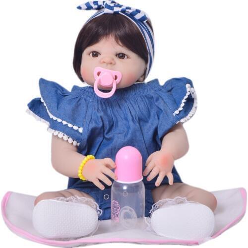 23 Inch Boneca bebes reborn Girl Full Body Silicone Vinyl Reborn Babies Dolls 57 cm Realistic Newborn Dolls Childrens Day Gifts