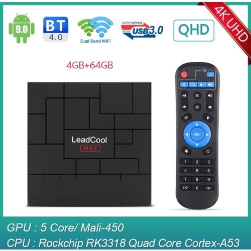 Leadcool X Android TV Box 4K S905W Quad Core 1G 8G QHD Smart TV Box 2.4GHz Wifi 100M Leadcool Android 9.0 Set Top Box
