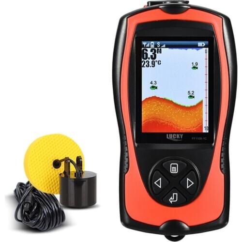 LUCKY FF1108-1CLA Wireless Fish Finder 100M/300FT Depth Fish Alarm Wired Wireless Fish Detector Sea Fishing Radar Equipment