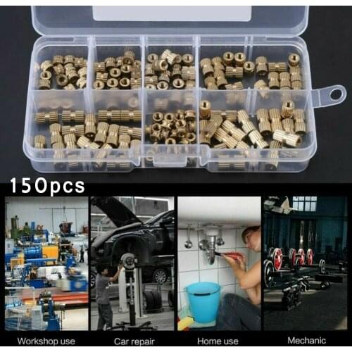 M8 Knurled Nuts Brass Threaded Heat Insert Plastic 3D Printing Nuts Parts Set Kit For 3D Prints Chain Saw Parts Tool Accessories