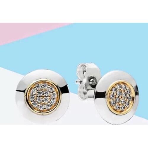 Original S925 Sterling Silver Pan Earring New Color Separation And Versatile Round Earrings For Wedding Fashion Jewelry