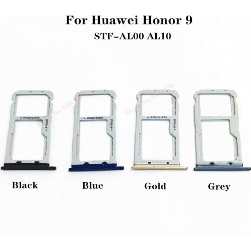 Original SIM Tray sim Holder Cover For Huawei Honor 9 STF-AL00 AL10 AL00 SD/SIM Reader Replacement parts