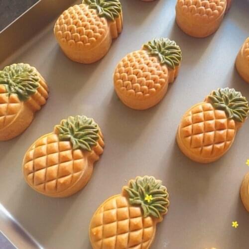 Plastic Mooncake Mold Pineapple Stamp Cookie Cutter Cake Mold for Mid-Autumn M68E
