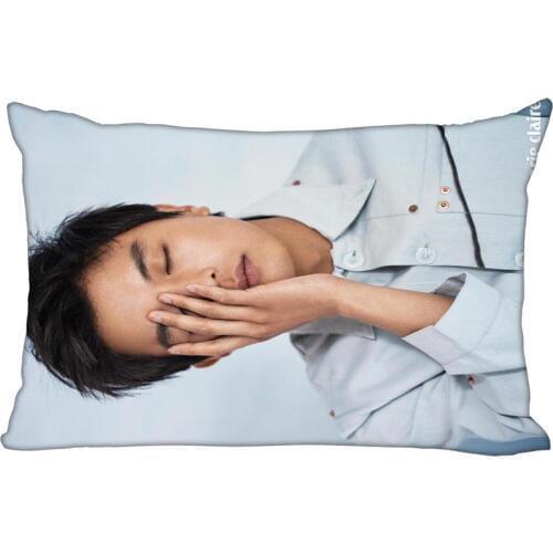 Hot Korea-Pop Custom Woo jin Yeon Satin Pillowcase 35x45cm (one side) Printed Zipper Silk PillowCover Custom Logo gift