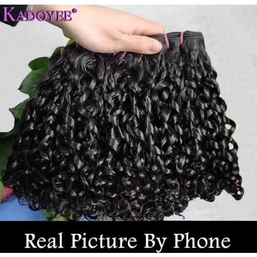 Funmi Hair Human Hair Bundles Pissy curly Hair Bundles Brazilian Hair Weave 3 Bundles Deal Remy Hair Extension 10"-24" For Women