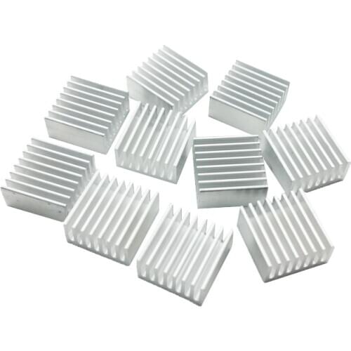 New 10pcs Silver 20x20x10mm Aluminum Heat Sink Radiator Heatsink for CPU,GPU, Electronic Chipset heat dissipation