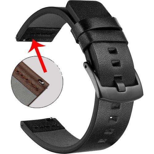 20mm Genuine leather Watchband Strap for Garmin Forerunner 245 245M 645 Vivoactive 3 Music Smart Bracelet Watch Band Wristband