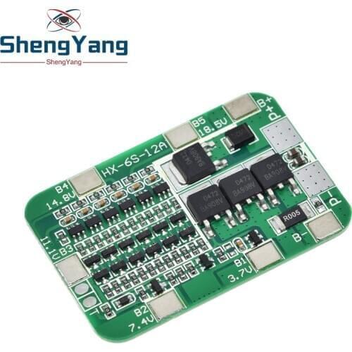 ShengYang 6S 12A 24V PCB BMS Protection Board For 6 Pack 18650 Li-ion Lithium Battery Cell Module New Arrival