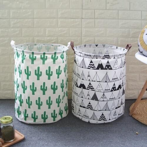 Folding Storage Basket 40*50cm Geometry Storage Barrel Standing Toys Clothes Storage Bucket Laundry Organizer Holder Pouch